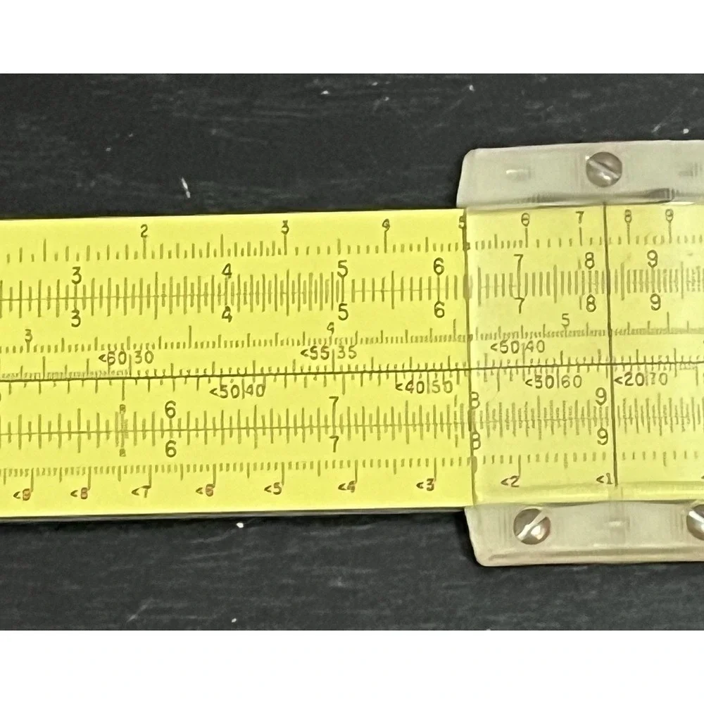 Vintage Pickett N1010-ES TRIG All Metal Slide Rule With Leather Case Made In USA